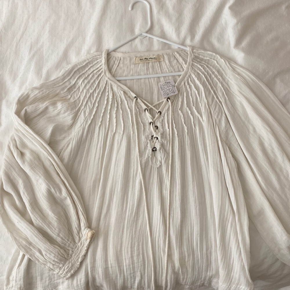 Free people over sides blouse-white